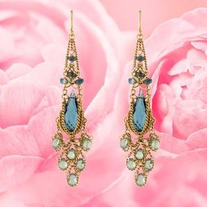 SOLD -Anthony Nak 18k London Topaz & Sapphire Earrings